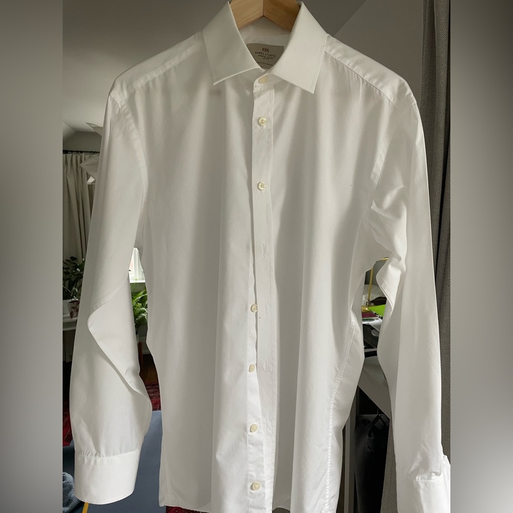 Hawes and Curtis White Dress Slim Fit Shirt, collar 16